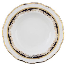 Набор тарелок 23 см 6 шт глубокие  Thun &quot;Мария-Луиза /Лилии на синем&quot; / 056401