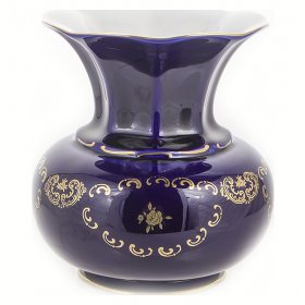 Ваза для цветов 18 см &quot;Reichenbach /Золотая розочка /Кобальт /Декор 878К&quot; / 131853