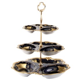 Этажерка-менажница 3-х ярусная  Weimar Porzellan &quot;Кленовый лист /Кобальт&quot;  / 001813