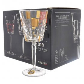 Бокалы для красного вина 280 мл 6 шт  Bohemia &quot;Этна /Окошки золотые&quot; E-S / 308195