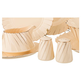 Столовый сервиз на 6 персон 27 предметов (без супника)  LEFARD &quot;Плиссе /Золото&quot; / 207563