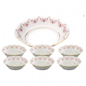 Набор салатников 7 предметов (23 см х 1шт, 13 см х 6 шт)  Leander &quot;Соната /Розовый цветок&quot; / 159159