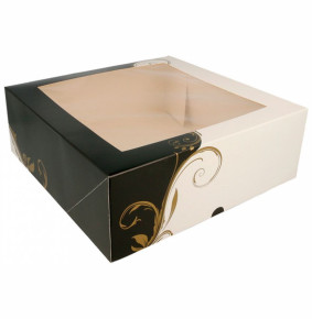 Коробка для торта 28 х 28 х 10 см с окном  / 317690
