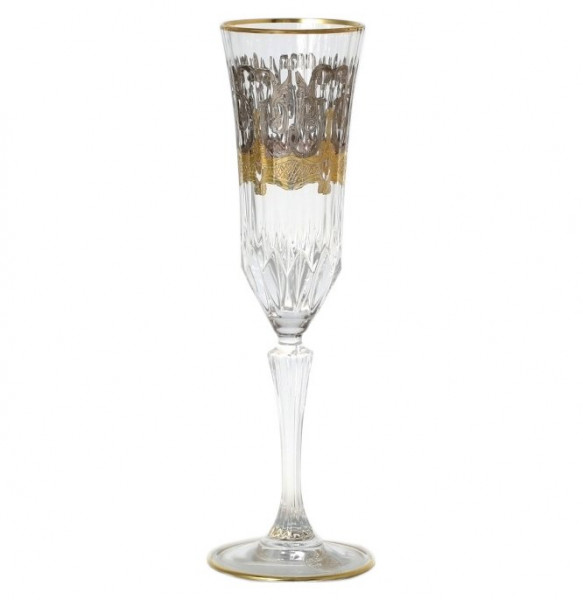 Бокалы для шампанского 180 мл 6 шт  RCR Cristalleria Italiana SpA &quot;Timon /Адажио золото&quot; / 147772