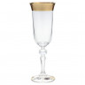 Бокалы для шампанского 150 мл 6 шт  Star Crystal "Кристина /Матовая полоса /золото" SC / 146767
