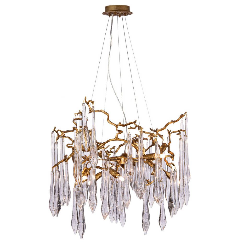 Люстра Cloyd SURINAM C8 / Ø60 см - латунь - бесцвет. стекло / 311245