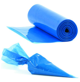 Мешок кондитерский 36 см синий 3-х слойный в рулоне особо прочные швы 100 шт / 318968