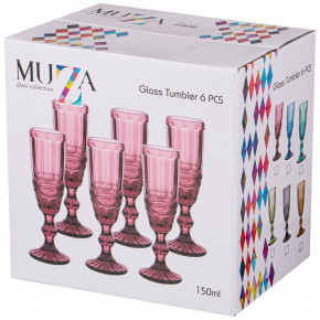 Бокалы для шампанского 150 мл 6 шт янтарные  LEFARD "Серпентина /Muza color" / 257587