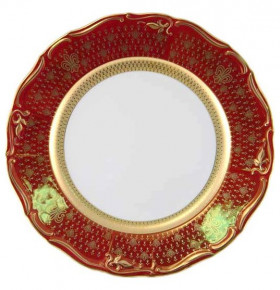 Блюдо 30 см круглое  Royal Czech Porcelain "Мария-Луиза /Королевская лилия на красном" / 203744