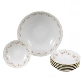 Набор салатников 7 предметов (23 см х 1 шт, 13 см х 6 шт)  Leander &quot;Верона /Розовый цветок&quot; / 158125