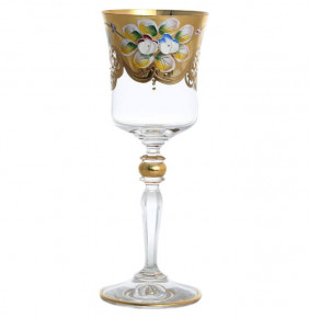 Бокалы для белого вина 185 мл 6 шт  Bohemia "Грация /Лепка с золотом" E-V золотая ножка / 140074