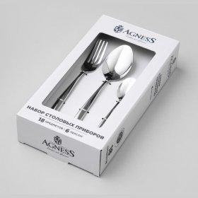 Столовые приборы 18 предметов на 6 персон  Agness &quot;fiore&quot; / 355530