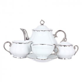 Чайный сервиз на 6 персон 15 предметов  Leander &quot;Офелия /Отводка платина 2841&quot; / 330735