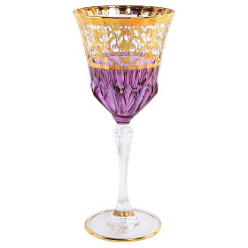 Бокалы для красного вина 280 мл 6 шт  RCR Cristalleria Italiana SpA "Timon /Адажио фиолет /С золотом" / 148414
