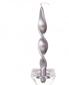 Набор свечей 27 х 2,2 см 4 шт  ADPAL "Ribbon" (металлик серебряный) / 211897