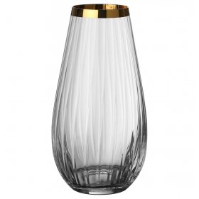 Ваза для цветов 24,5 см  Crystalex CZ s.r.o. &quot;Waterfall /Золотая отводка&quot; / 192843