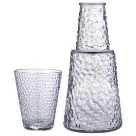 Графин для воды 800 мл с крышкой-стаканом grey Agness  / 355430