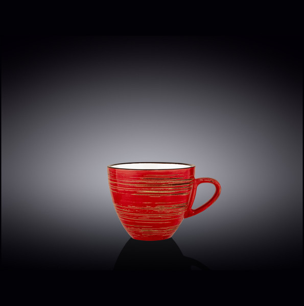 Чайная чашка 190 мл красная  Wilmax &quot;Spiral&quot; / 261564