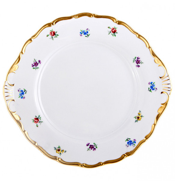 Пирожковая тарелка 27 см  Bohemia Porcelan Moritz Zdekauer 1810 s.r.o. &quot;Анжелика 845 /Мелкие цветы&quot; / 122556