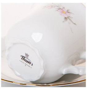 Набор чайных пар 230 мл 6 шт  Thun "Констанция /Бледно-розовый цветок" / 051260
