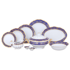 Столовый сервиз на 6 персон 25 предметов  Bavarian Porcelain &quot;Мария-Тереза /Цветочная роспись /Кобальт&quot;   / 272649