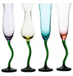 Бокалы для шампанского 220 мл 4 шт  Crystalite Bohemia &quot;Цветы /458312&quot; / 036621