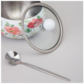 Сахарница 450 мл  Agness &quot;Белые маки&quot; / 365436