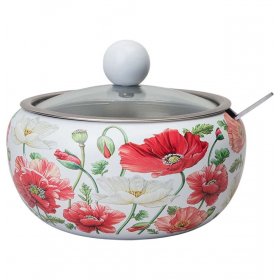 Сахарница 450 мл  Agness &quot;Белые маки&quot; / 365436