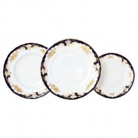 Набор тарелок 18 предметов (19, 23, 25 см)  Leander &quot;Соната /Золотая роза /Кобальт&quot; / 139094