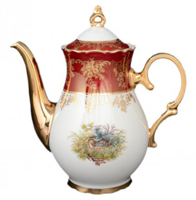 Кофейник 800 мл  Bohemia Porcelan Moritz Zdekauer 1810 s.r.o. "Магнолия /Охота красная" / 042635