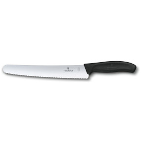Нож для хлеба 22 см волнистое лезвие чёрный в блистере  Victorinox "Swiss Classic" / 320286