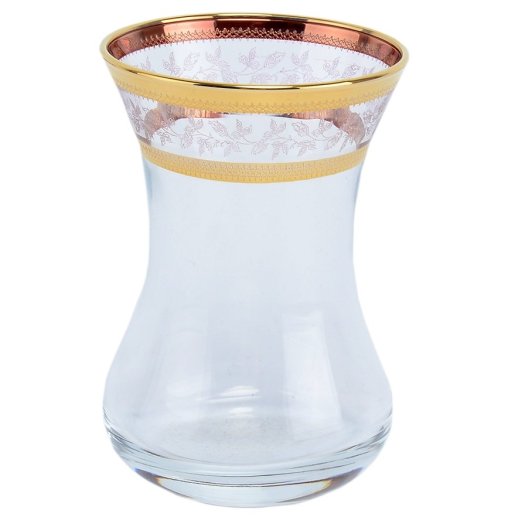 Армуды для чая 120 мл 6 шт  Crystalite Bohemia "Золотые листики" / 098748 — 