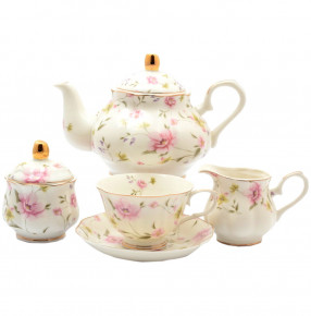 Чайный сервиз на 6 персон 15 предметов  Royal Classics "Розовые цветы" / 127974