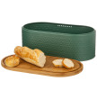 Хлебница 33,8 х 18 х 12 см + банки для сыпучих продуктов 10 х 11 см 2 шт зелёные Agness  / 341405
