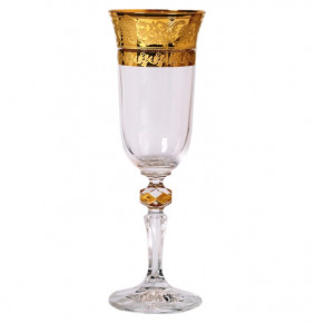 Бокалы для шампанского 150 мл 6 шт  Bohemia "Кристина /Falken широкое золото" R-G / 134292