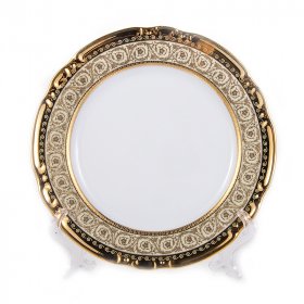 Набор тарелок 17 см 6 шт  Thun &quot;Констанция /Бежевая полоса с золотом&quot; / 165258