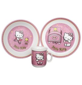 Детский набор 3 предмета  Thun &quot;Китти и медвежонок&quot; / 039321