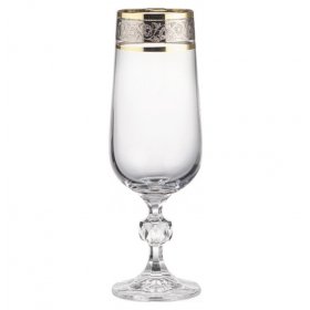Бокалы для шампанского 180 мл 6 шт  Crystalex CZ s.r.o. &quot;Клаудия /Цветочный узор на платине&quot; / 109598