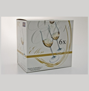 Бокалы для белого вина 260 мл 6 шт  Crystalite Bohemia "Эллен /Без декора" / 013396