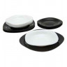 Набор тарелок 18 предметов (19, 21, 26 см)  LUMINARC "Карин /Чёрно-белый микс" / 160843