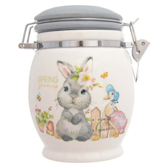 Банка для сыпучих продуктов 11,5 х 15,5 см с зажимом 700 мл  Royal Classics &quot;Spring Bunnies&quot; / 279998