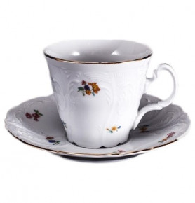 Набор чайных пар 230 мл 6 шт высокие  Thun "Бернадотт /Мелкие цветы" / 046373