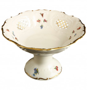 Фруктовница 23 см перф. н/н  Bohemia Porcelan Moritz Zdekauer 1810 s.r.o. "Анжелика /Мелкие цветы /СК" / 094892