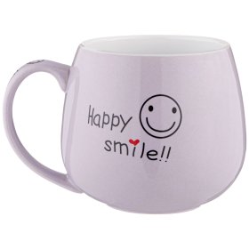 Кружка 350 мл сиреневая  LEFARD &quot;веселый смайлик&quot; / 187036