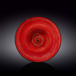 Тарелка 25,5 см глубокая красная  Wilmax "Spiral" / 261554