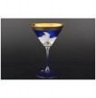 Бокалы для мартини 210 мл 6 шт  Bohemia &quot;Матовые листики /Золото на синем&quot; E-V / 053180