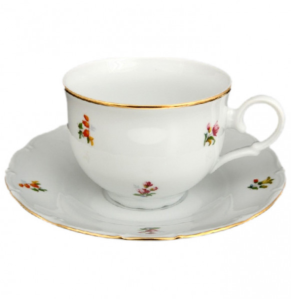 Набор чайных пар 150 мл 6 шт низкие  Bohemia Porcelan Moritz Zdekauer 1810 s.r.o. &quot;Офелия /Мелкие цветы&quot;  / 054078