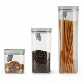 Набор банок для сыпучих продуктов (600 мл, 1,2 л, 2 л) 3 шт  Qualy &quot;Lucky Mouse&quot; / 247075