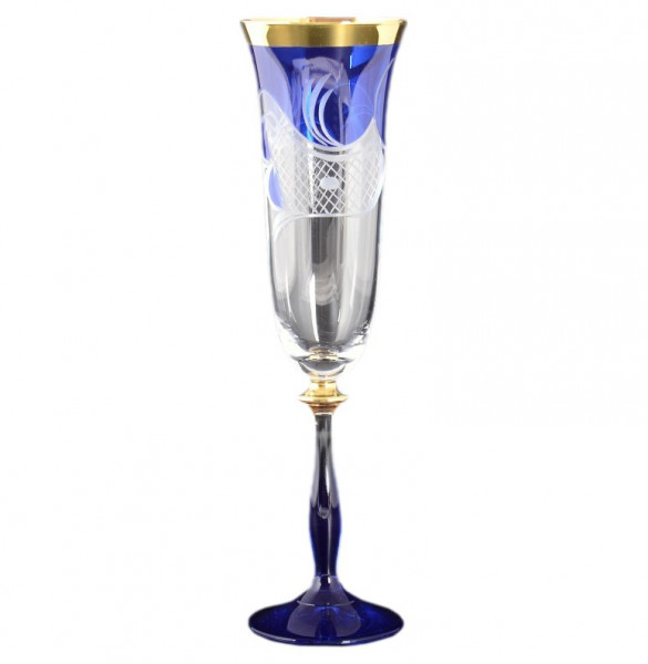 Бокалы для шампанского 190 мл 6 шт  Bohemia &quot;Анжела /Синие&quot; E-V / 108471