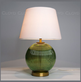 Настольная лампа 1 рожковая  Cloyd "ZUCCHINI" / выс. 54 см - латунь - зелен. стекло / 346464